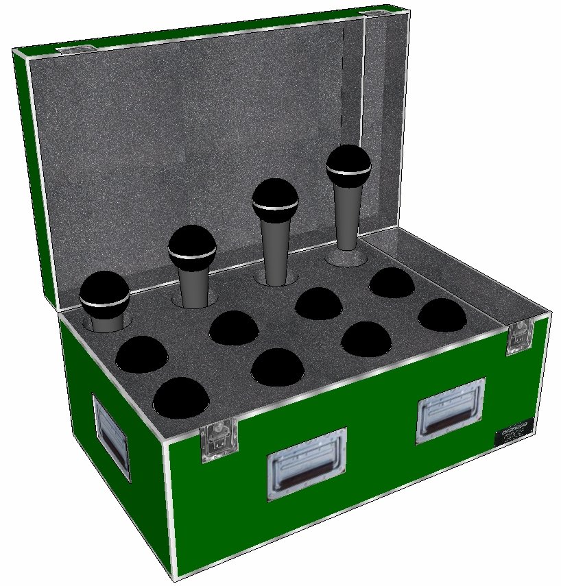 ANVIL ATA Case for 12 Microphones And Accy Compartment