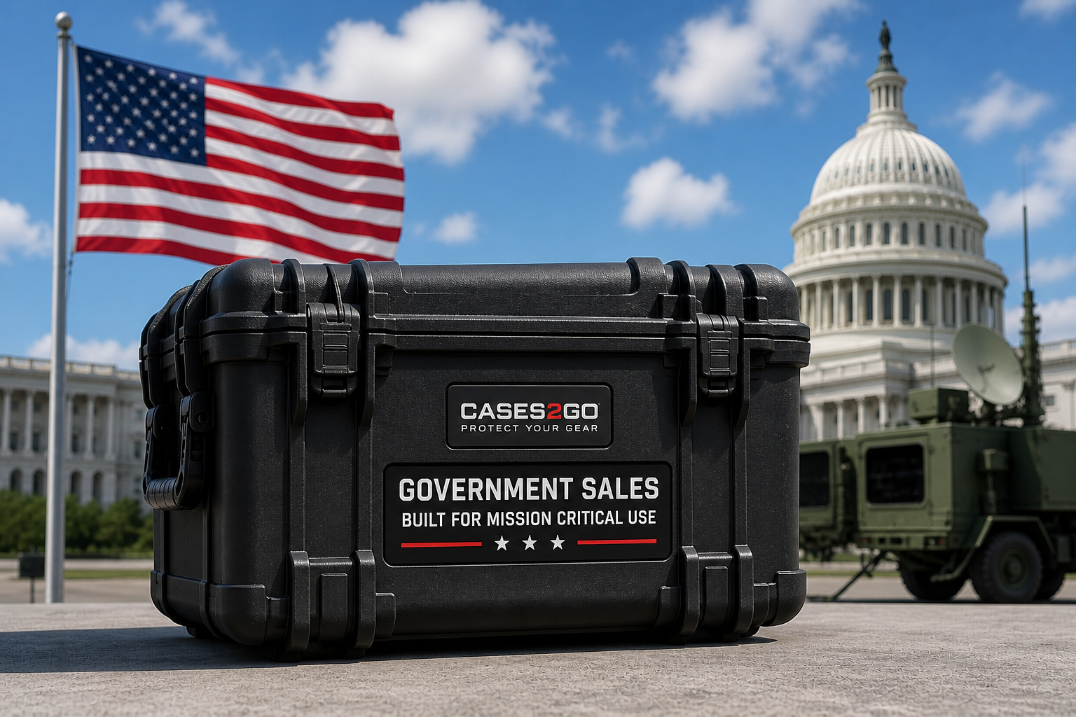 Government and military sales support for protective cases